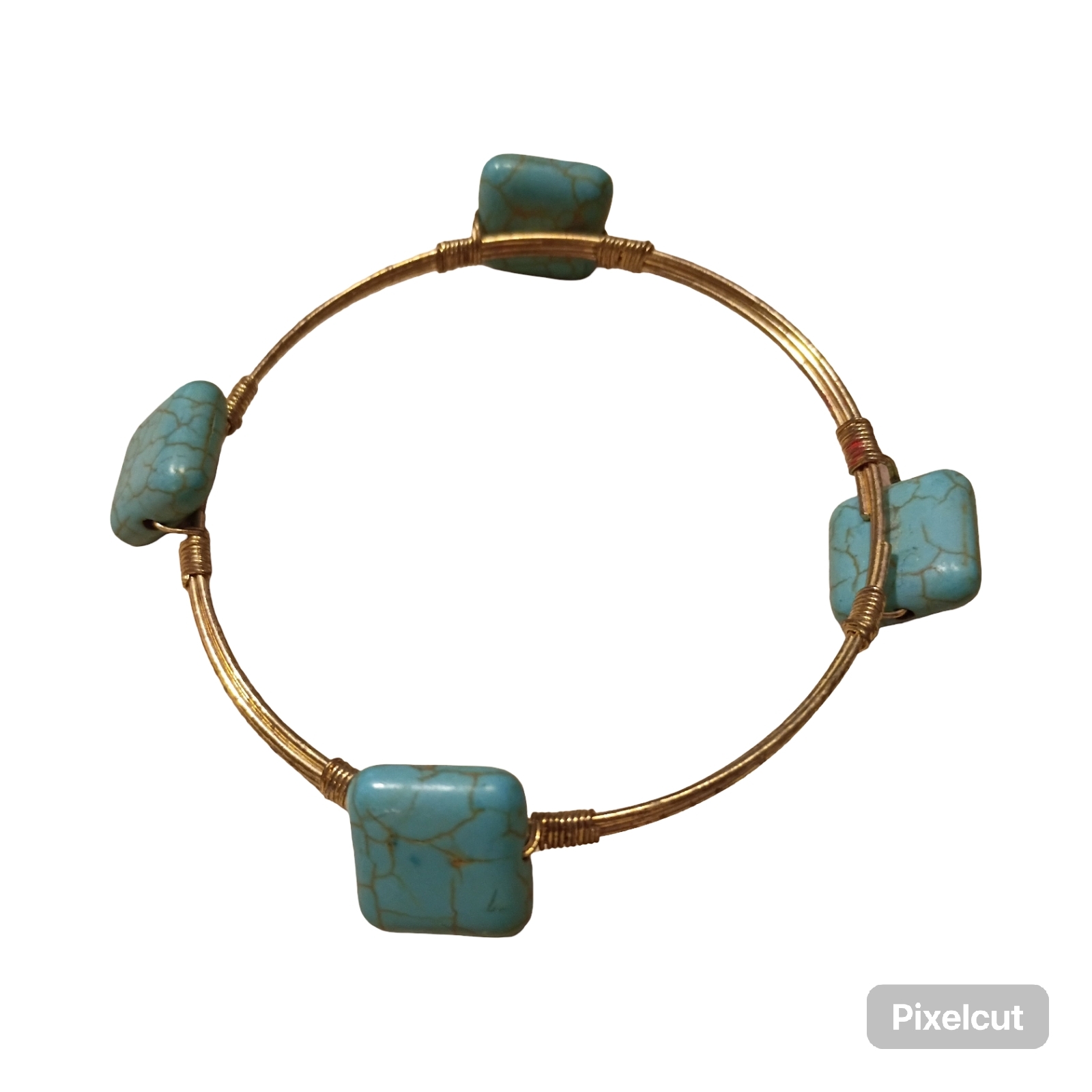 Bourbon And Bowties Gold Bracelet With Turquoise Accents 19$